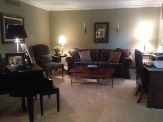 large windows, crown molding, plantation shutters,