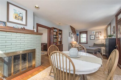 Dining area with fireplace