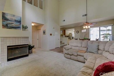 Cozy fireplace in large living room
