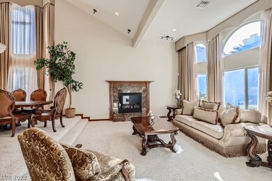 Living Room with fireplace and recessed lighting