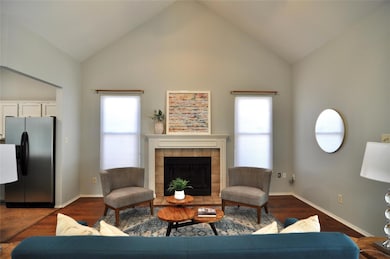 Living room (open concept, vaulted ceiling)
