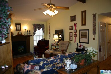 A view from the front door into the living area. V