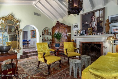 Formal living area with fireplace
