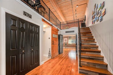 First floor bedroom, stairs to second floor bedroo