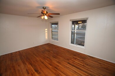 Living room with wood floors