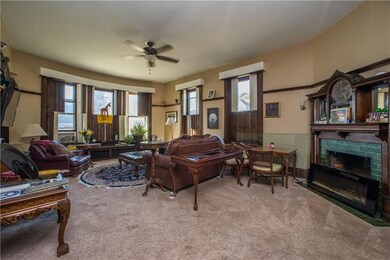 The large combination living and dining area in ap