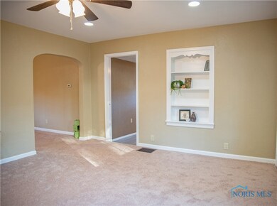 Notice the Built-In Bookcase