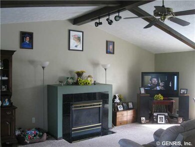 Great Room. Huge great roof with Fireplace & cathe