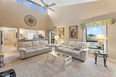 Living Room with high ceilings