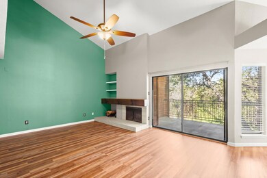 Your living area is bright and airy with 15-foot vaulted ceilings.