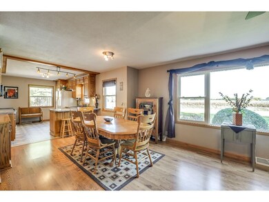 Dining room with hardwood floors!