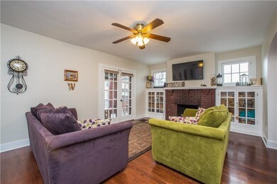 French doors to the porch, ceiling fan, Wow!