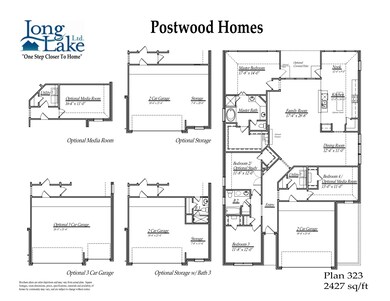 Plan 323 features 4 bedrooms, 2 full baths, and over 2,400 square feet of living space.