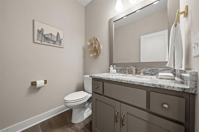 Half bath adjacent to Office space. Photos from a previous model. Finishes and colors will not be the same in the final product.