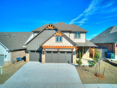 Craftsman house featuring a garage