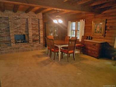 Dining room with fireplace
