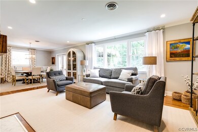 Spacious living area open to dining and kitchen