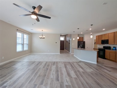 Open concept combined living and dining area