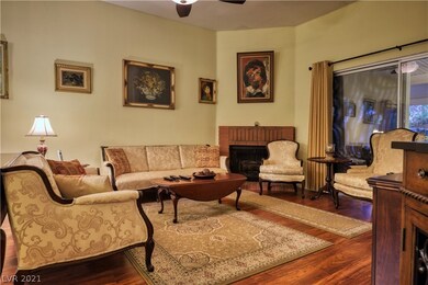 Family room with fireplace and exit to the covered
