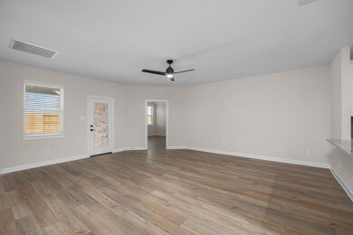 This large family room has a perfect view of the b