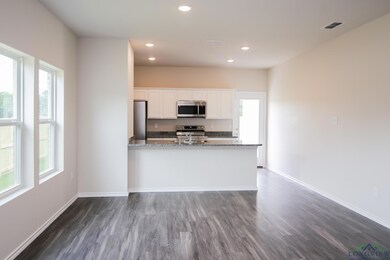 Kitchen featuring appliances with stainless steel finishes, dark wood-style flooring, plenty of natural light, white cabinetry, and recessed lighting