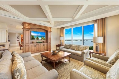 Family room/den overlooks the Estero Bay and Gulf of Mexico.