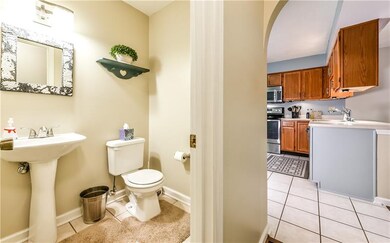 Updated half bathroom on main level.