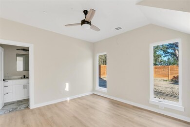 Unfurnished bedroom with light wood-type flooring