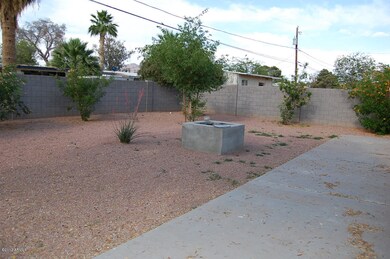 Back yard and gas fire pit