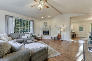 Living Room with Vaulted Ceilings