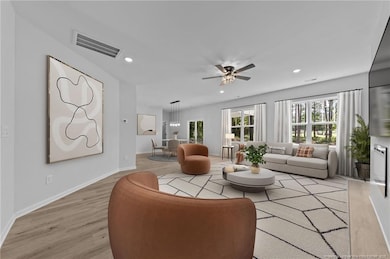 Living area virtually staged