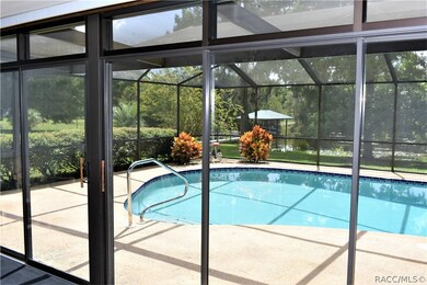 Pool and Lake from inside Florida Room.  Sliders a