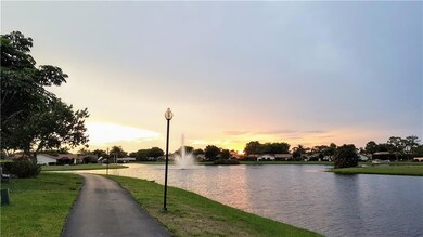 Large lake with walking path