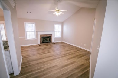 A view of the living room coming from the front fo