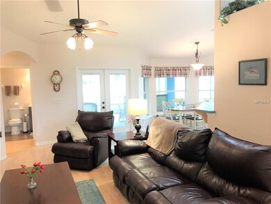 Living Room with French Doors leading to Lanai