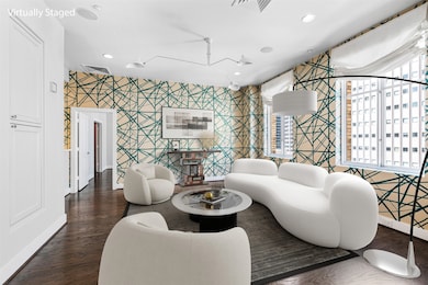 Gorgeous entry salon/lounge with designer Kelly We