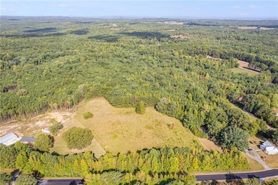 Aerial overview of property's location featuring a forest