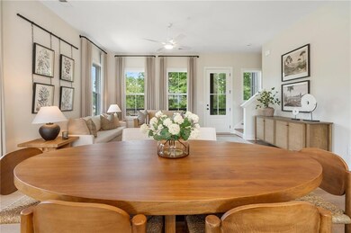 Dining room featuring a ceiling fan