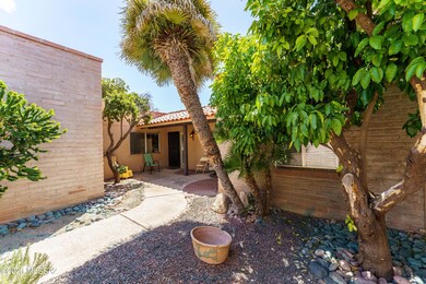 Gated front courtyard