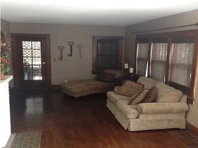Living room with original hardwood floors