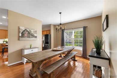 Dining room featuring an inviting chandelier and l