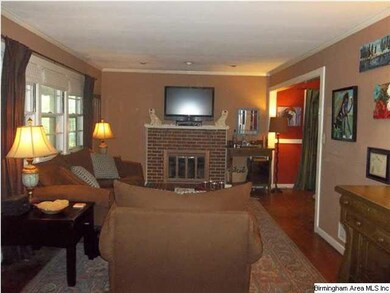 View of fireplace