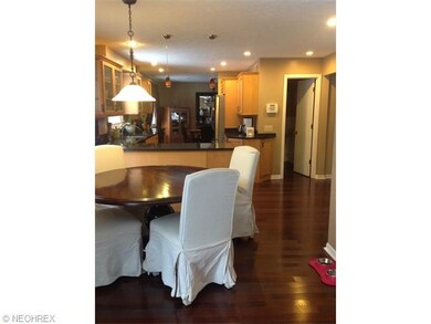 View from family room to kitchen
