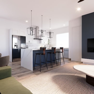 Vitrually Staged Kitchen: from Living Room.
