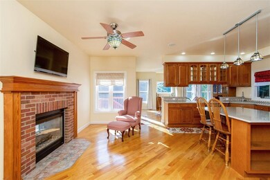 Enjoy relaxing next to the double sided fireplace 