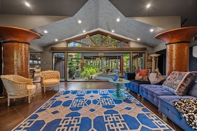 A sophisticated formal living space just off the e