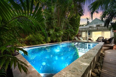 stunning pool at sunset