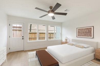 Larger primary suite with private exterior access.