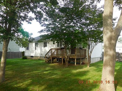 Exterior Back. View of rear showing the deck.