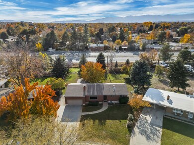 View from above of property featuring a mountain backdrop